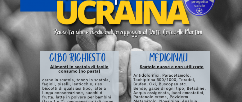 Il Ceriale Calcio attiva una raccolta beni e medicinali a favore dell’Ucraina