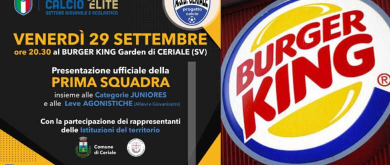 Venerdì la presentazione stagionale al Burger King di Ceriale