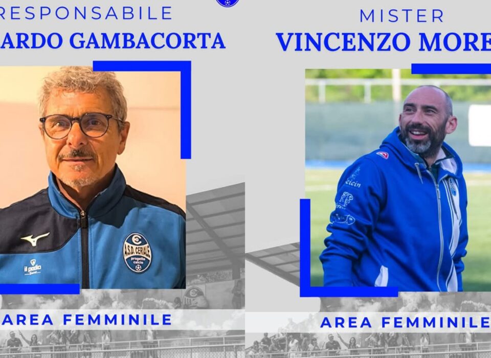 Area Femminile: Gambacorta responsabile, Moreno mister
